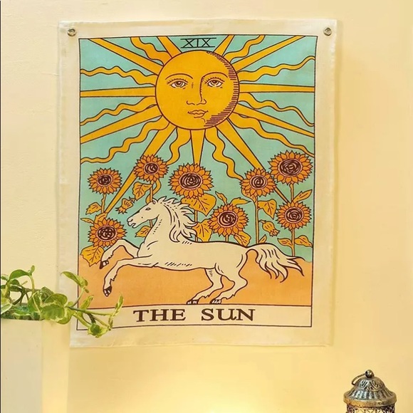 Sun Moon Star Tarot 3 Piece Hanging Wall Hanging Decor Hippy Witch Tapestry Set - Picture 4 of 7